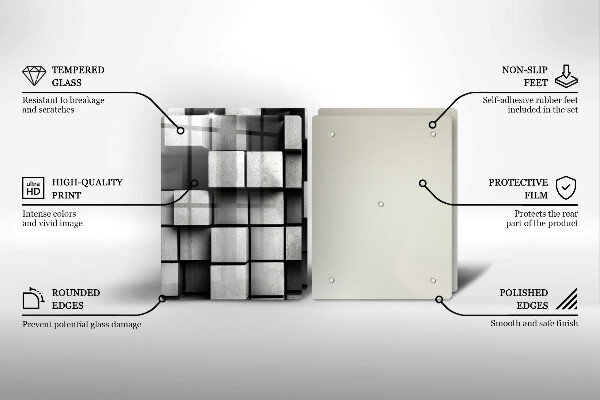 Protector pared cocina Cuadrados abstractos 3d