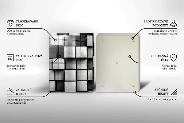 Protector pared cocina Cuadrados abstractos 3d