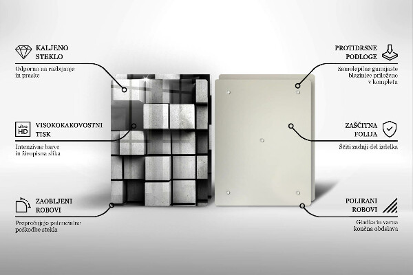 Protector pared cocina Cuadrados abstractos 3d