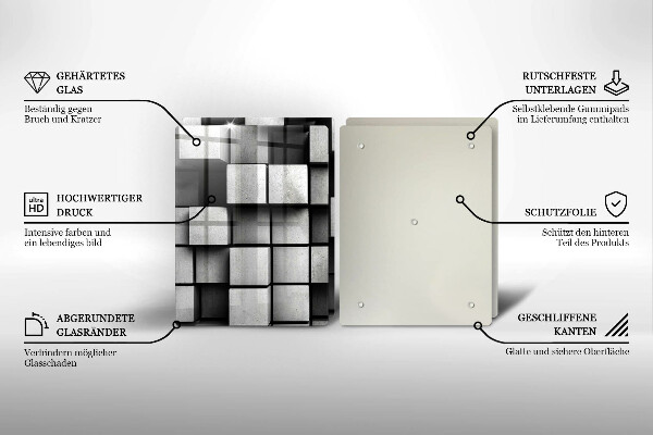 Protector pared cocina Cuadrados abstractos 3d