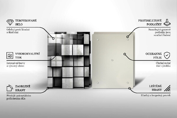 Protector pared cocina Cuadrados abstractos 3d