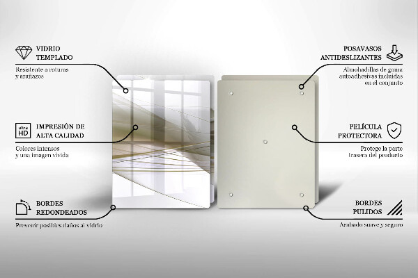 Protector pared cocina Diseño de líneas abstractas.