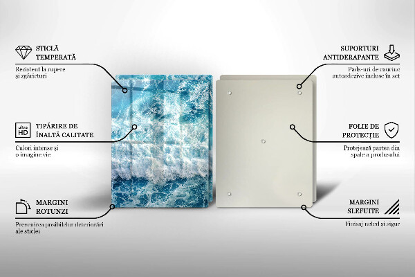 Protector pared cocina Olas de agua de mar