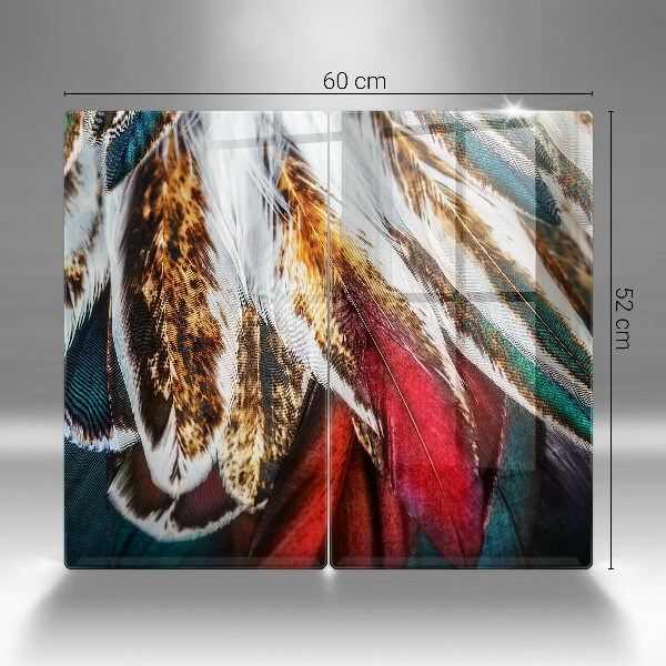 Protector pared cocina Plumas de pájaro boho