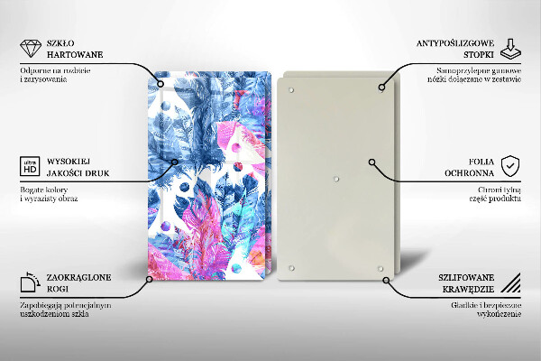 Protector pared cocina Ilustración boho de plumas