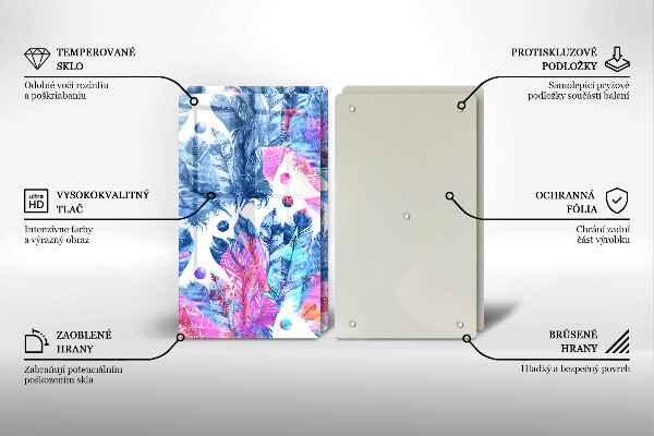 Protector pared cocina Ilustración boho de plumas