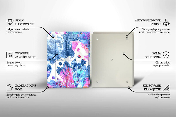 Protector pared cocina Ilustración boho de plumas