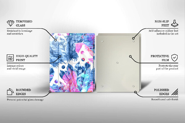 Protector pared cocina Ilustración boho de plumas