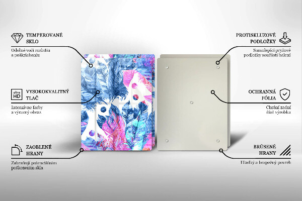 Protector pared cocina Ilustración boho de plumas