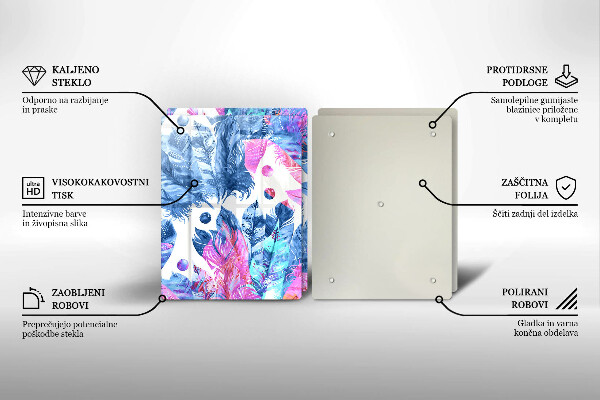 Protector pared cocina Ilustración boho de plumas