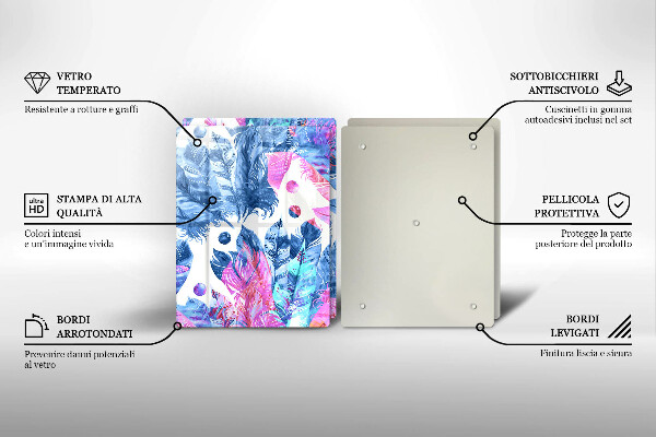 Protector pared cocina Ilustración boho de plumas