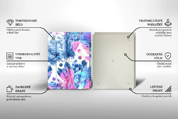 Protector pared cocina Ilustración boho de plumas