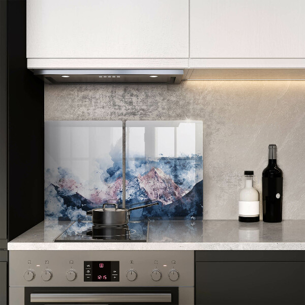 Protector pared cocina Montañas pintadas abstractas