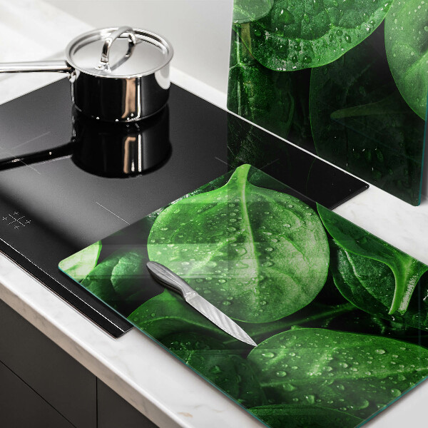 Protector pared cocina Hojas de albahaca