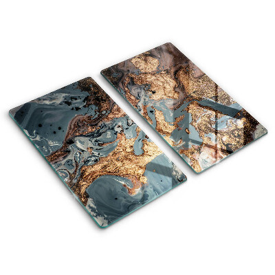 Protector pared cocina Estructura de roca dorada