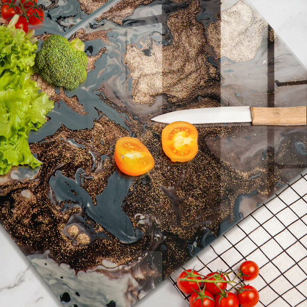 Protector pared cocina Estructura de roca dorada