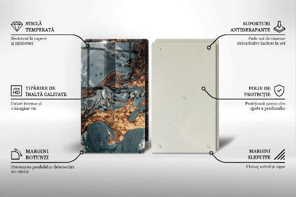 Protector pared cocina Estructura de roca dorada