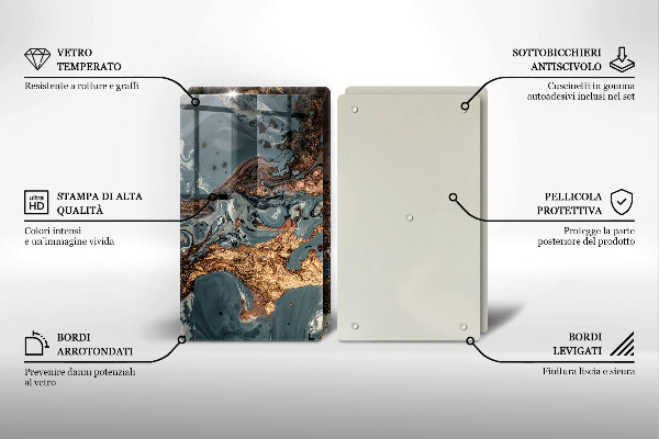 Protector pared cocina Estructura de roca dorada