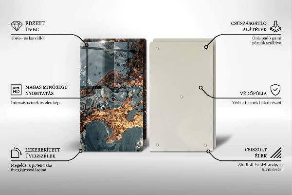 Protector pared cocina Estructura de roca dorada