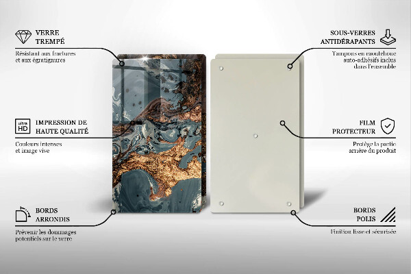 Protector pared cocina Estructura de roca dorada