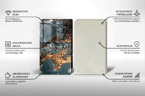 Protector pared cocina Estructura de roca dorada