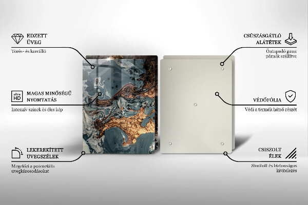 Protector pared cocina Estructura de roca dorada