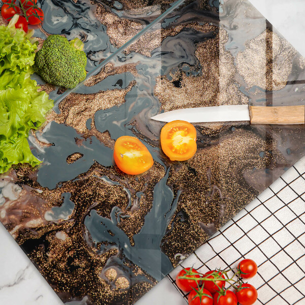 Protector pared cocina Estructura de roca dorada