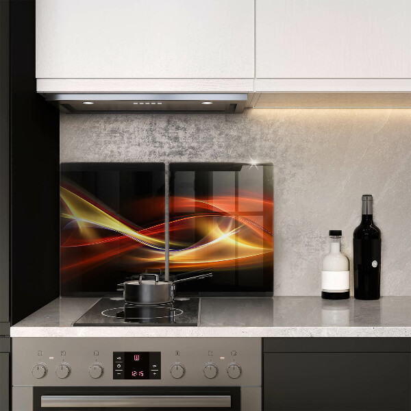Protector pared cocina Luz y humo abstractos