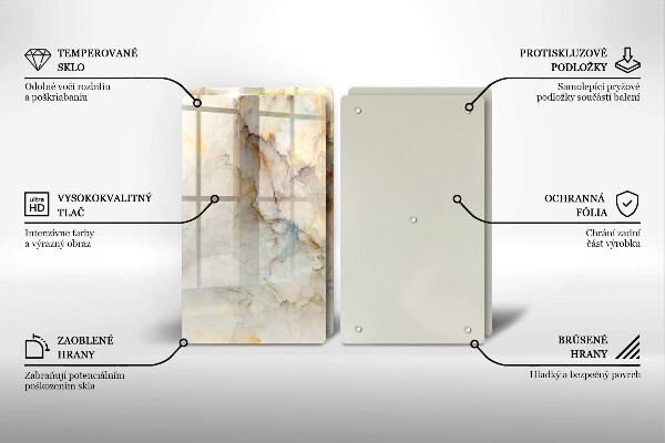 Protector pared cocina Textura de mármol con oro.