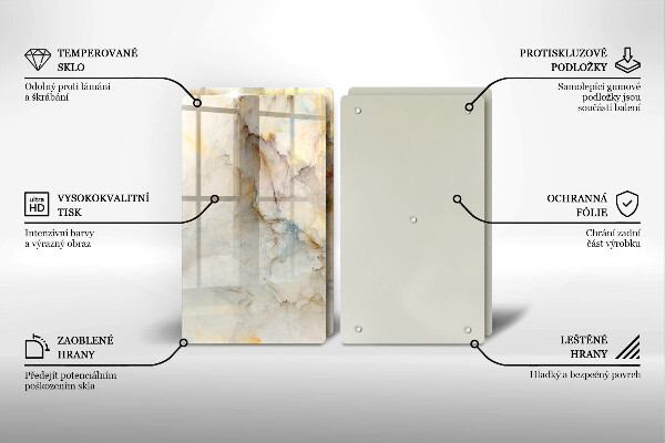 Protector pared cocina Textura de mármol con oro.