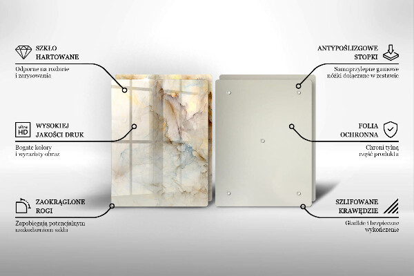 Protector pared cocina Textura de mármol con oro.