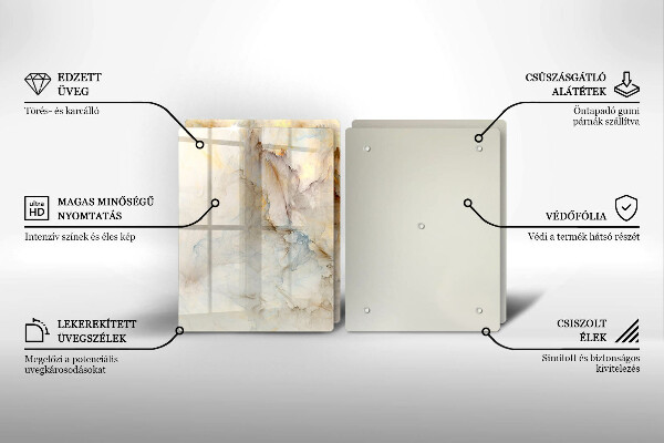 Protector pared cocina Textura de mármol con oro.