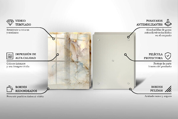 Protector pared cocina Textura de mármol con oro.