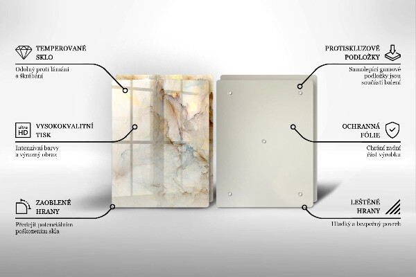 Protector pared cocina Textura de mármol con oro.