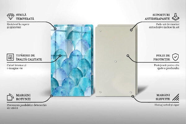 Protector pared cocina Escamas de acuarela