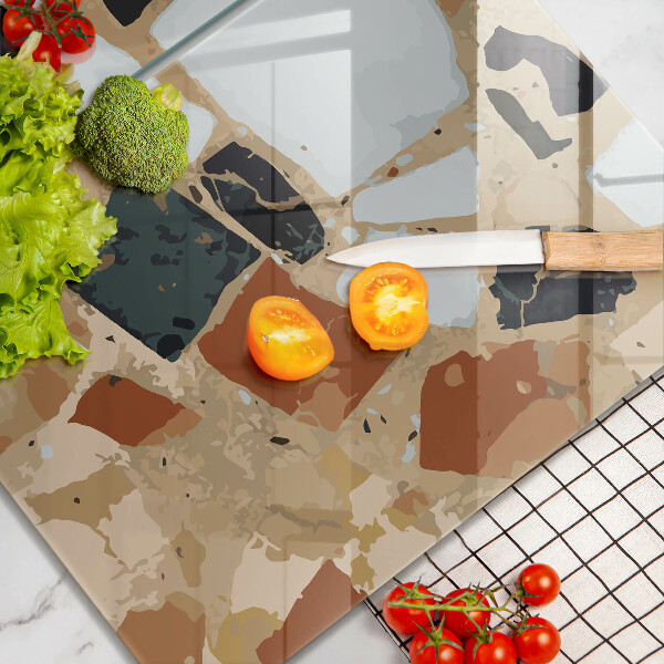 Protector pared cocina Plato de piedras decorativas