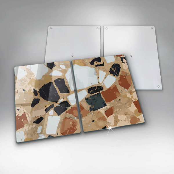 Protector pared cocina Plato de piedras decorativas