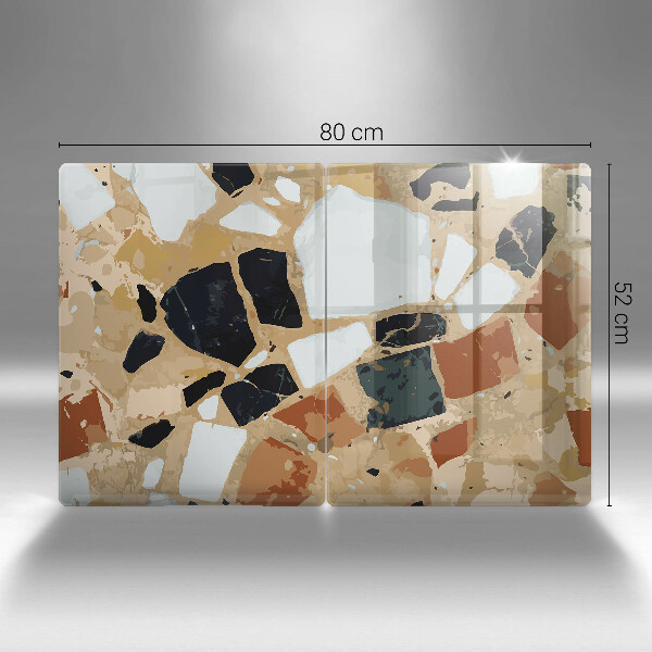 Protector pared cocina Plato de piedras decorativas