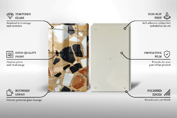 Protector pared cocina Plato de piedras decorativas