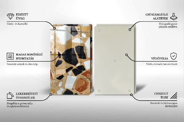 Protector pared cocina Plato de piedras decorativas