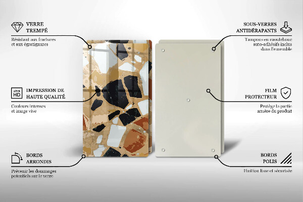 Protector pared cocina Plato de piedras decorativas