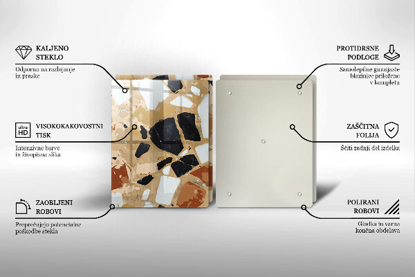 Protector pared cocina Plato de piedras decorativas