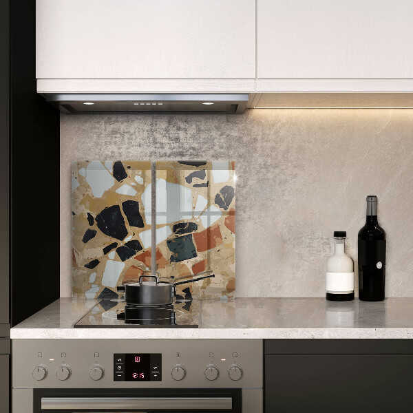 Protector pared cocina Plato de piedras decorativas