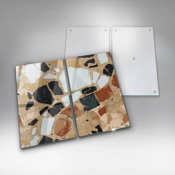 Protector pared cocina Plato de piedras decorativas