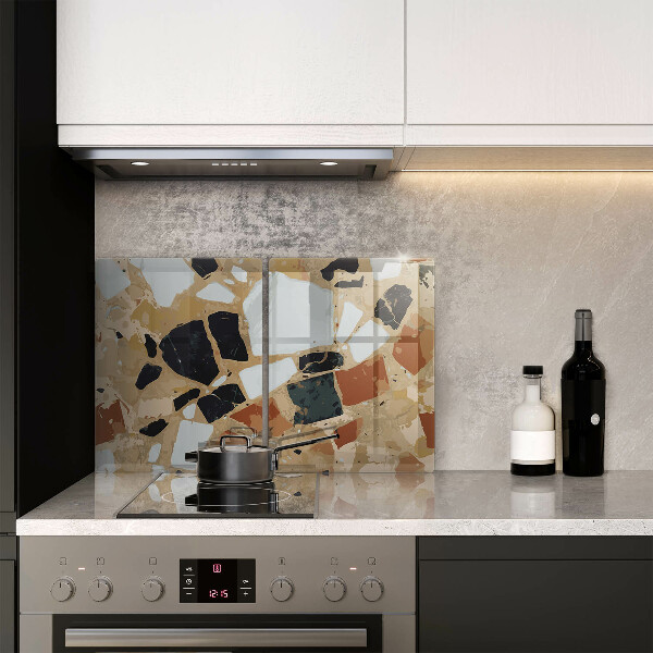 Protector pared cocina Plato de piedras decorativas