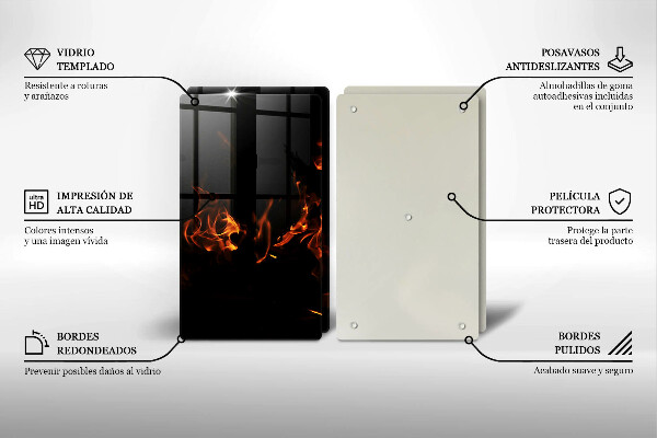 Protector pared cocina Enciende una llama viva