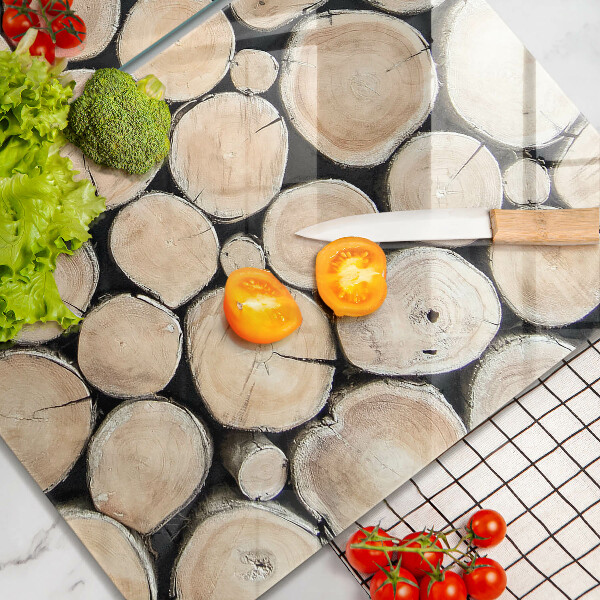 Protector pared cocina Troncos de madera