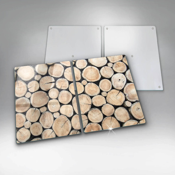 Protector pared cocina Troncos de madera