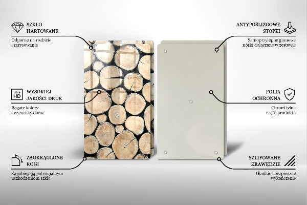 Protector pared cocina Troncos de madera