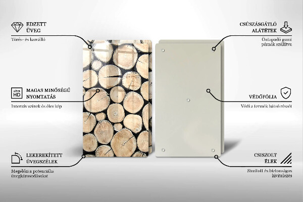 Protector pared cocina Troncos de madera